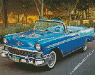 Blue Vintage Car diamond painting
