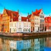 Bruges Houses Reflection diamond painting