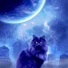 Cat By Blue And Black Moon diamond painting
