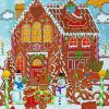 Christmas Gingerbread Tree House diamond painting