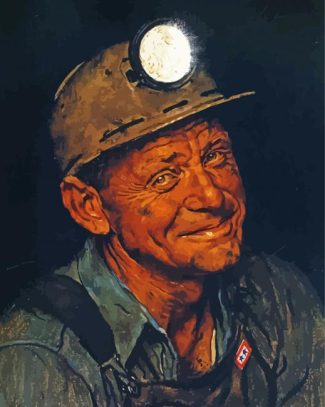 Coal Miner Norman Rockwell diamond painting