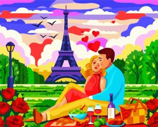 Couple In Paris diamond painting