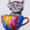 Cute Cat Wearing Glasses diamond painting