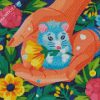 Cute Mouse And Flowers diamond painting