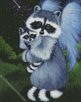Cute Raccoons diamond painting
