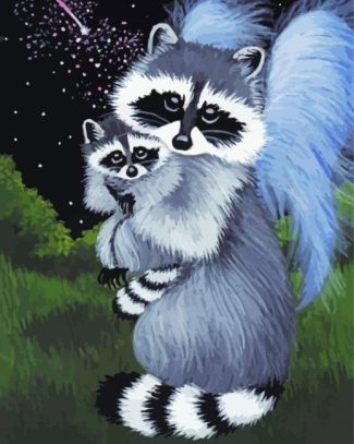 Cute Raccoons diamond painting