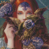 Floral Redhead Lady diamond painting