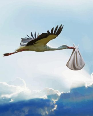 Flying Stork diamond painting