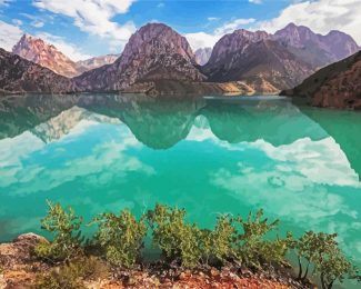 Iskanderkul Lake Tajikistan diamond painting