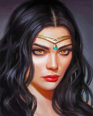 Lady With Black Hair diamond painting