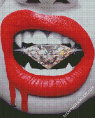 Red Lips And Diamond diamond painting