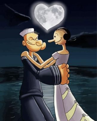 Romantic Popeye And Olive diamond painting