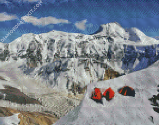 Snowy Ismoil Somoni Peak Tajikistan diamond painting