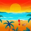 Tropical Sunset Beach Seascape diamond painting