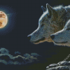 Wolves Full Moon diamond painting