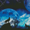 Wolves Howling diamond painting