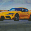 Yellow Toyota GR Supra diamond painting