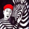 Zebra And Mime diamond painting
