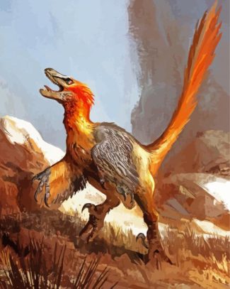 Velociraptor Illustration diamond paintingdiamond painting