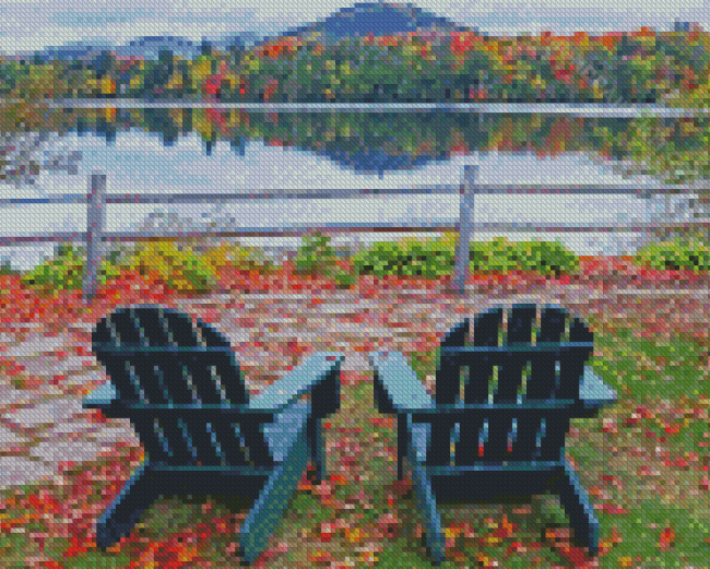 Aesthetic Adirondack Chair By Lake diamond painting
