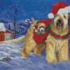 Wheaten Terrier Christmas diamond paintig
