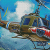 Aesthetic Huey Helicopter diamond painting