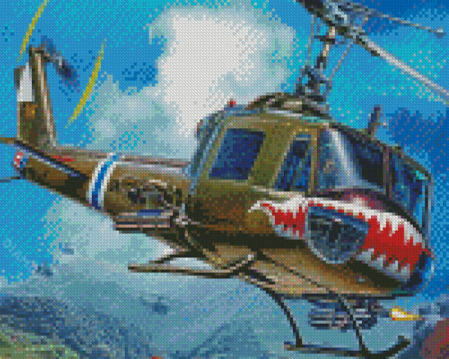 Aesthetic Huey Helicopter diamond painting