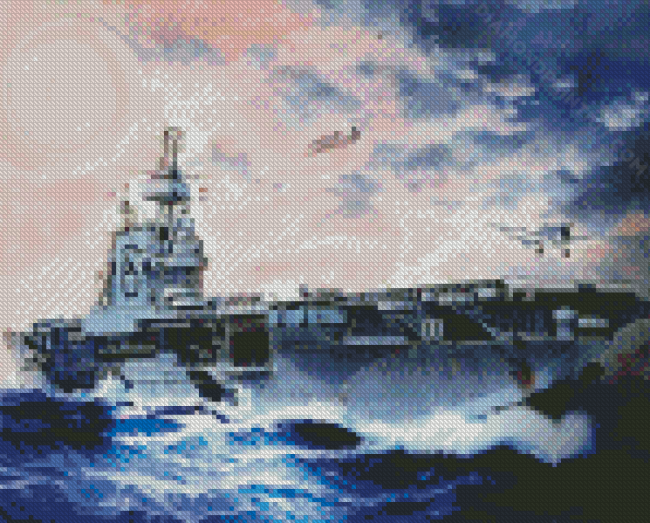 Military Ships USS Enterprise diamond painting