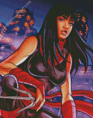 Elektra Marvel diamond painting