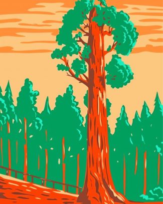 Giant Sequoi Tree diamond painting