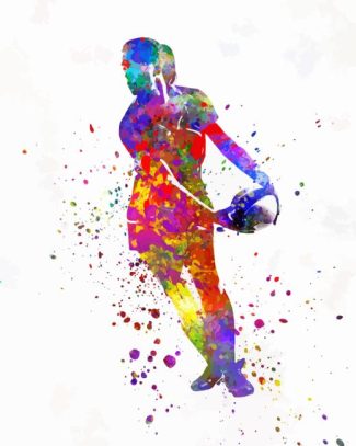 Abstract Female Rugby Player diamond painting