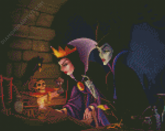 Maleficent and evil queen diamond painting