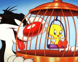 Sylvester Cat And Tweety diamond painting