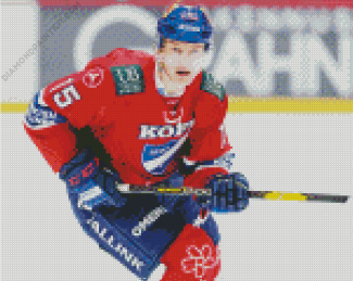 Ice Hockey Player Anton Lundell Diamond Painting
