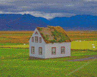 House In Grasslands Diamond Painting