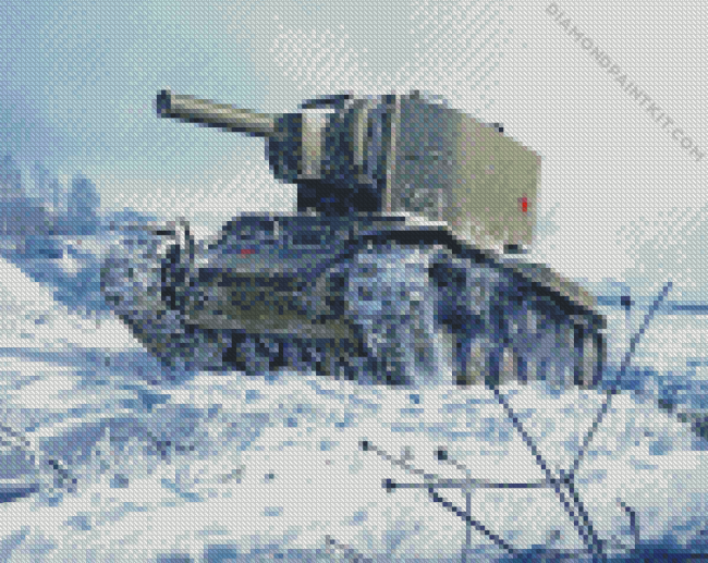 KV2 Tank Snow Diamond Painting