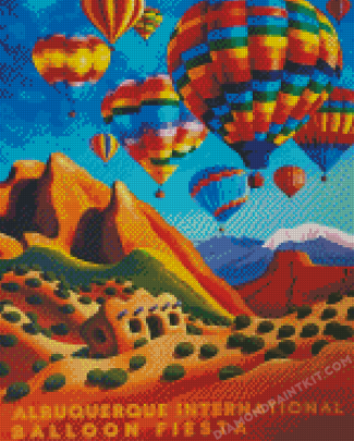 Albuquerque Balloons Poster Diamond Painting