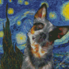 Starry Night Australian Cattle Dog Diamond Painting