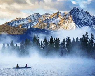 Sawtooth Mountains Landscapes Diamond Painting art
