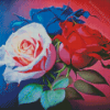 Aesthetic Red And Blue Roses Art Diamond Painting